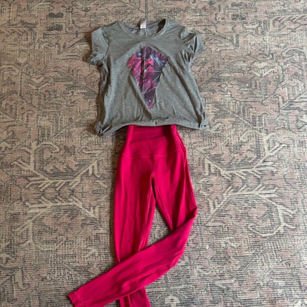 lululemon/ivivva athletica Gray and Pink Kids Matching Set